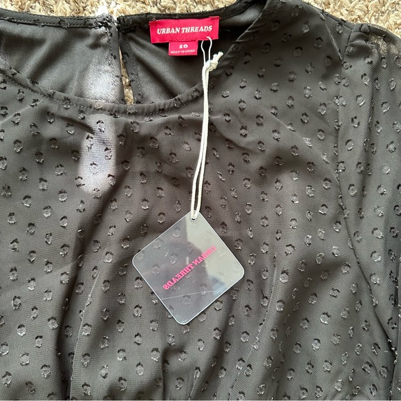 ASOS Urban Threads Bodycon Mini Dress With Sheer Spot Sleeves - Picture 7 of 8